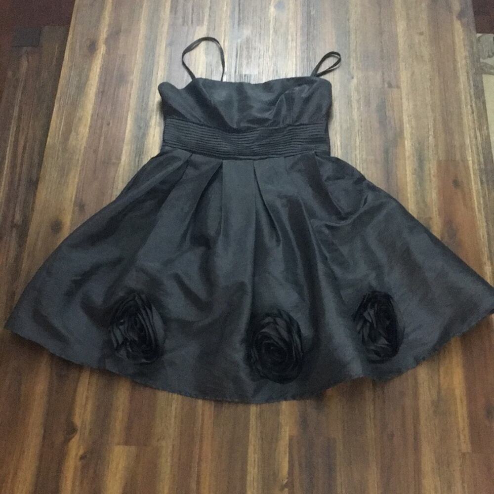 Twenty Black Floral Mini Spaghetti Strap Dress